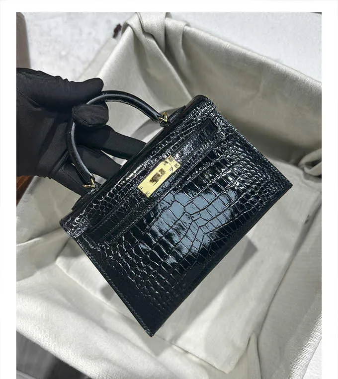 DHgate.com:Handmade Crocodile Leather Mini Square Bag - Wax
