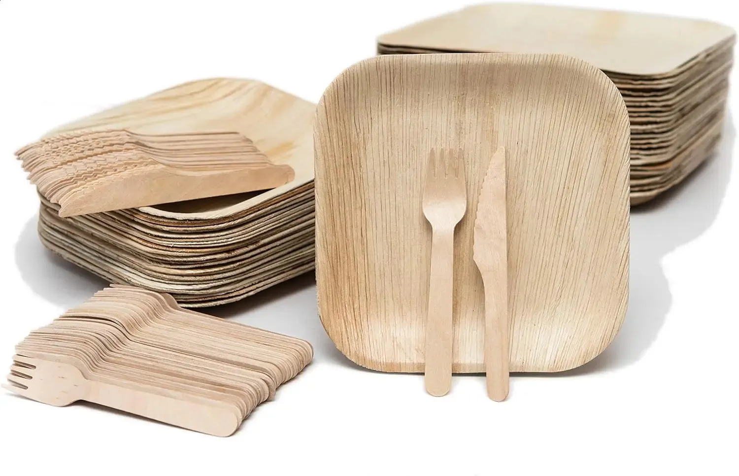 Eco Friendly Disposable Palm Leaf Dinnerware Set: 150 Inch