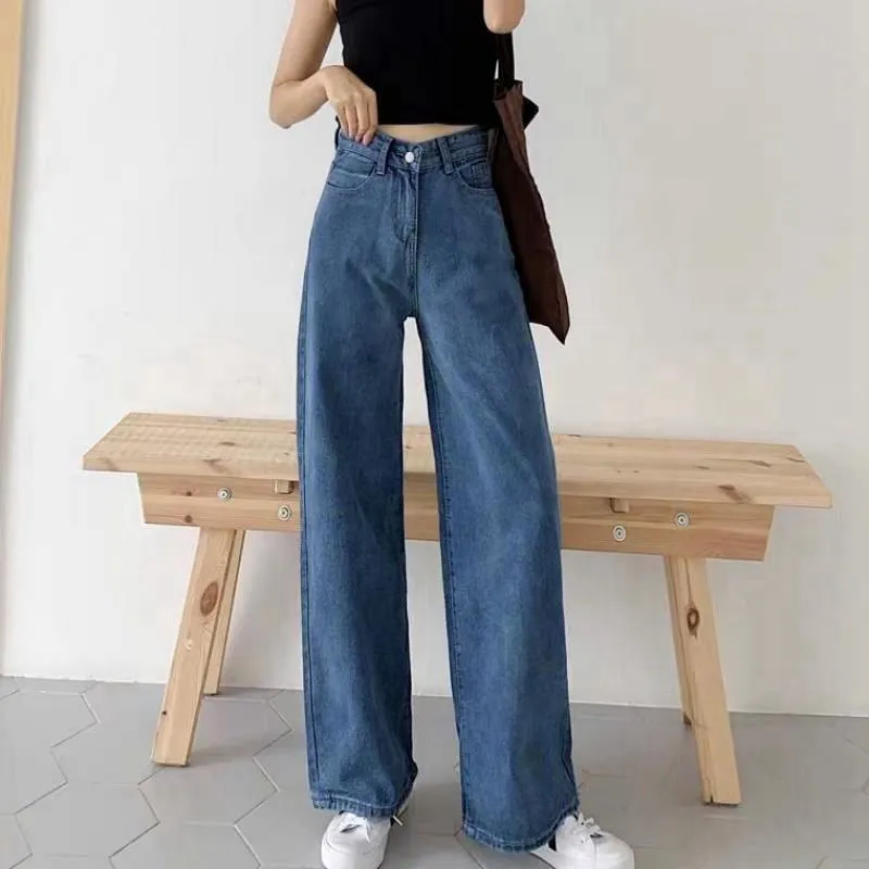 High Waisted Jeans for Women: Loose Fit Wide Leg Denim Pants - Shop Now ...
