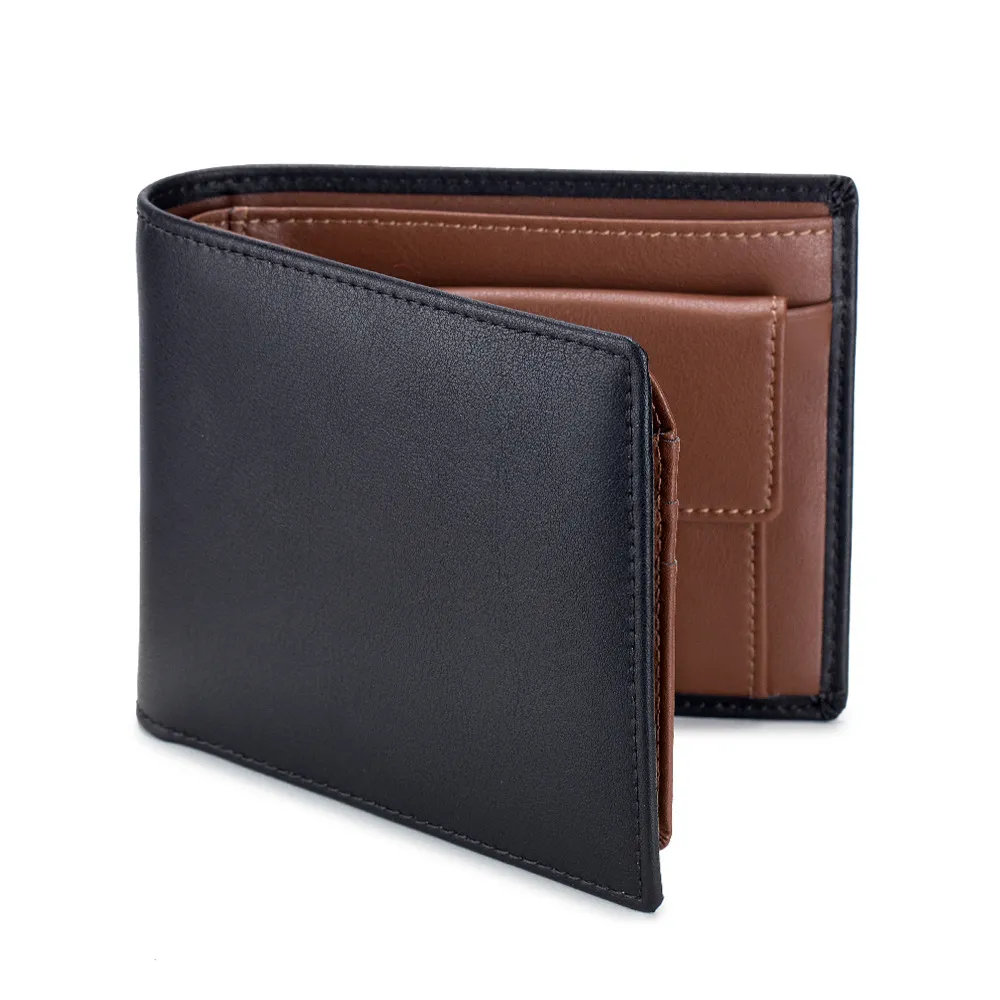 Portefeuille Homme En Cuir Véritable Pliant - Blocage RFID - Zip - Fait Main En Inde