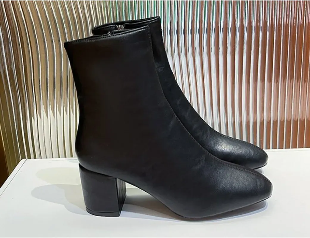 Llife SLIGHT SQUARE ZIP BOOTS size43