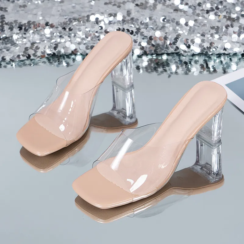 Comfortable Crystal Clear High Heel Glass Slipper Heels For Women Fashionable Mules And Slides For Summer From Dh911186060 17.08 DHgate.Com
