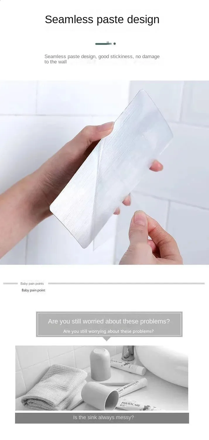 Premium Bathroom Wall Rack: Space-Saving Shower & Kitchen Storage - No ...