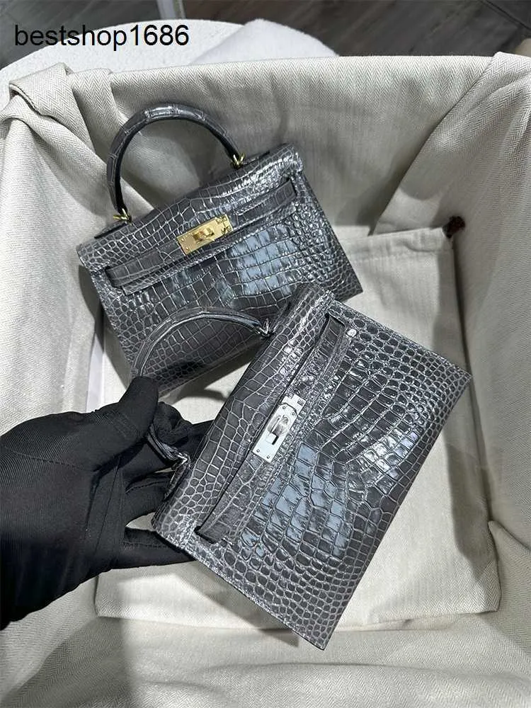 バッグ vintage square design crocodile hand bag Croc embossed vintage square handbag - BAGYOHO