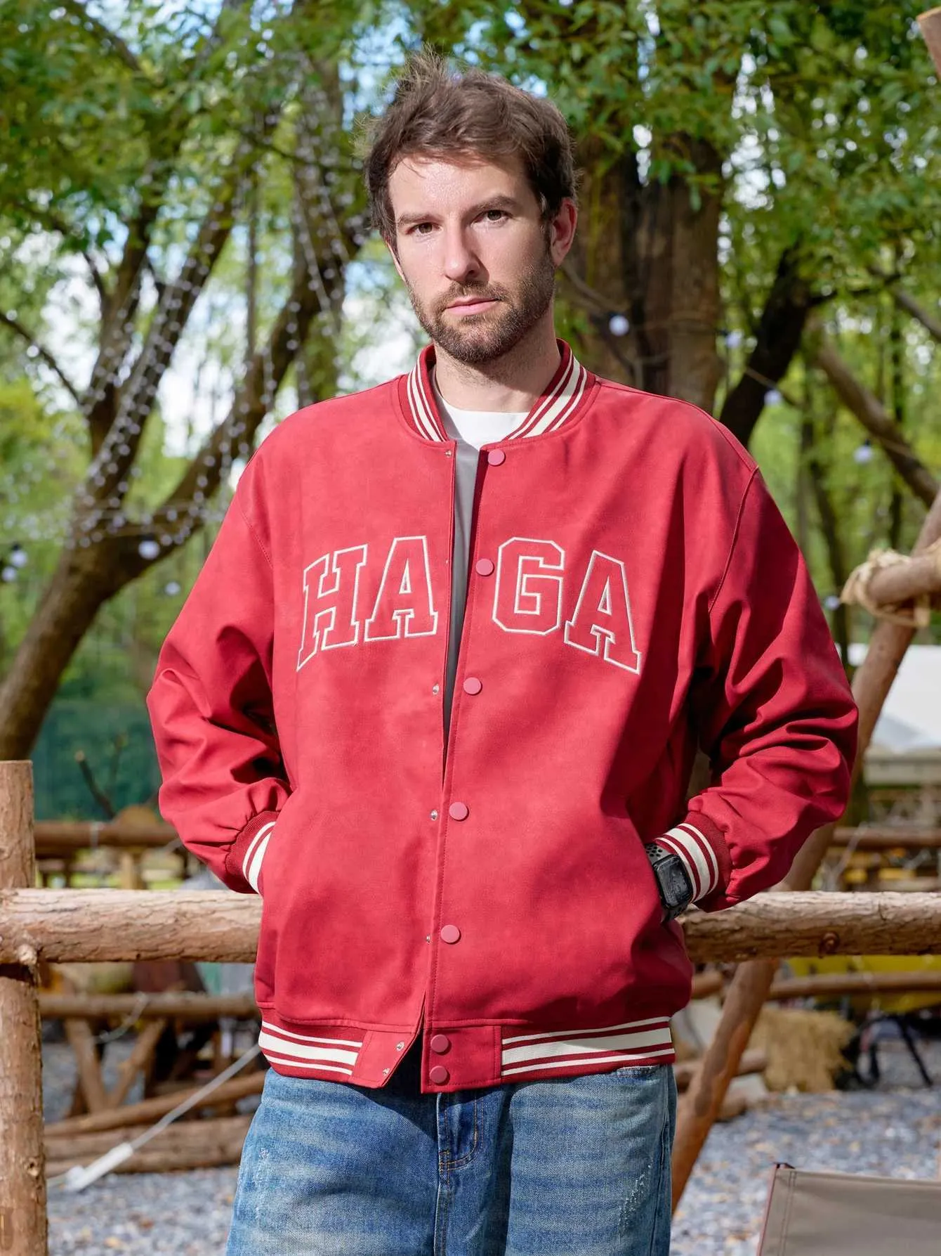 Save Big on Bulk Mens Varsity Bomber Jacket Mens Red Jackets Leather  Varsity Jackets, Retro Motorcycle Coat With Letter Graphic Embroidery,  Loose Fit