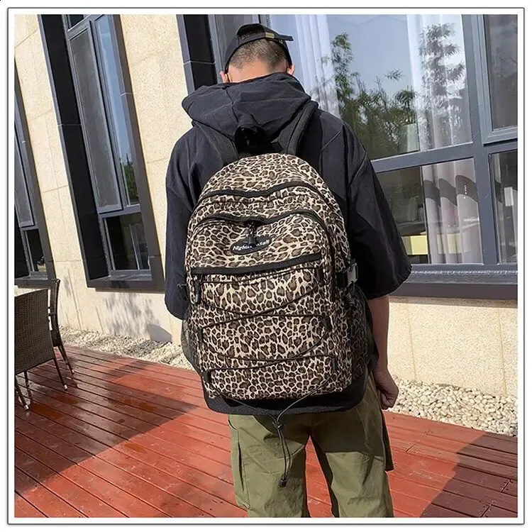 DHgate.com:Leopard Print Travel Backpack - Large Capacity