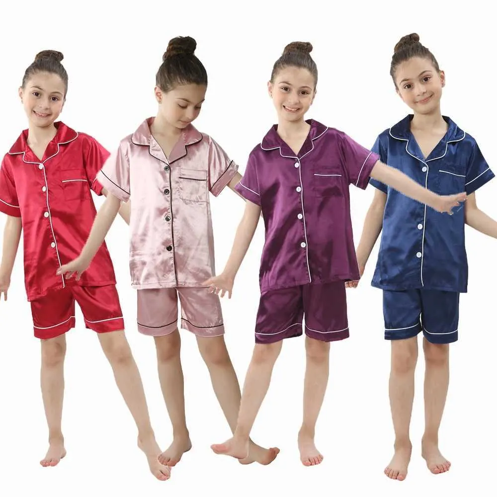 Childrens Silk Pajamas: Lightweight Summer Sleepwear Set For
