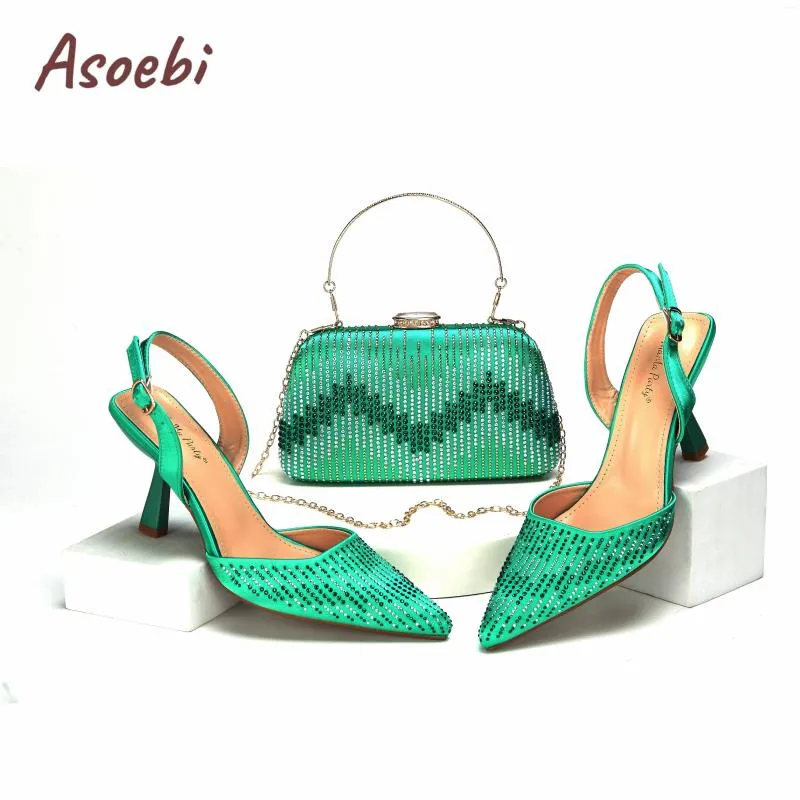 Women's Green Pointed Toe Dress Sandals with Matching Bag - Wedding Party  Shoes Set from Dhgate Dress Shoes - price 103.24