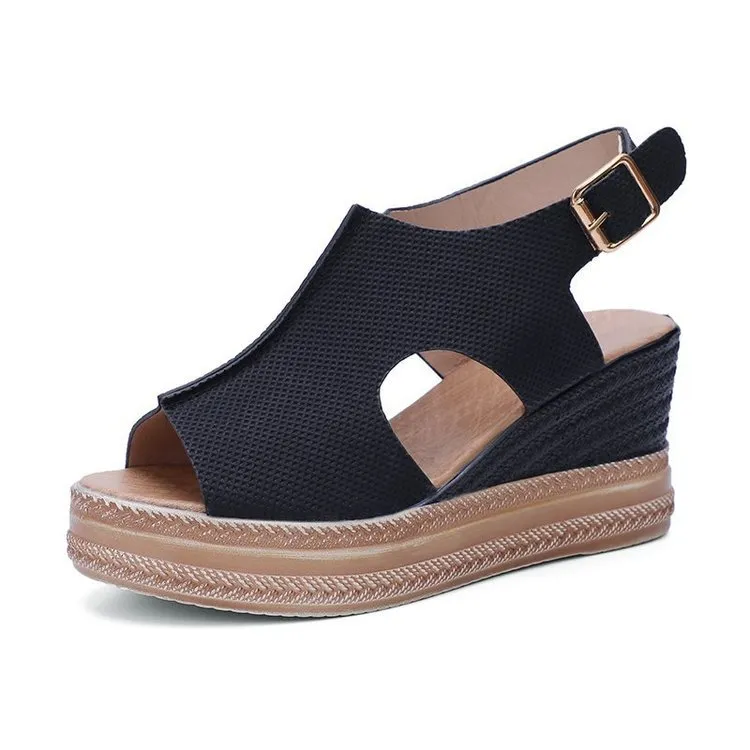 Women's Platform Wedge Sandals Casual Summer Comfort Footwear_voghion.com