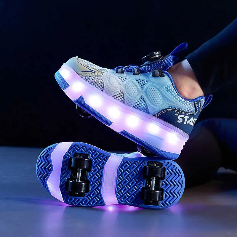 Children's Roller Skates, Outdoor Breathable Skating Shoes with Illuminating Wheels