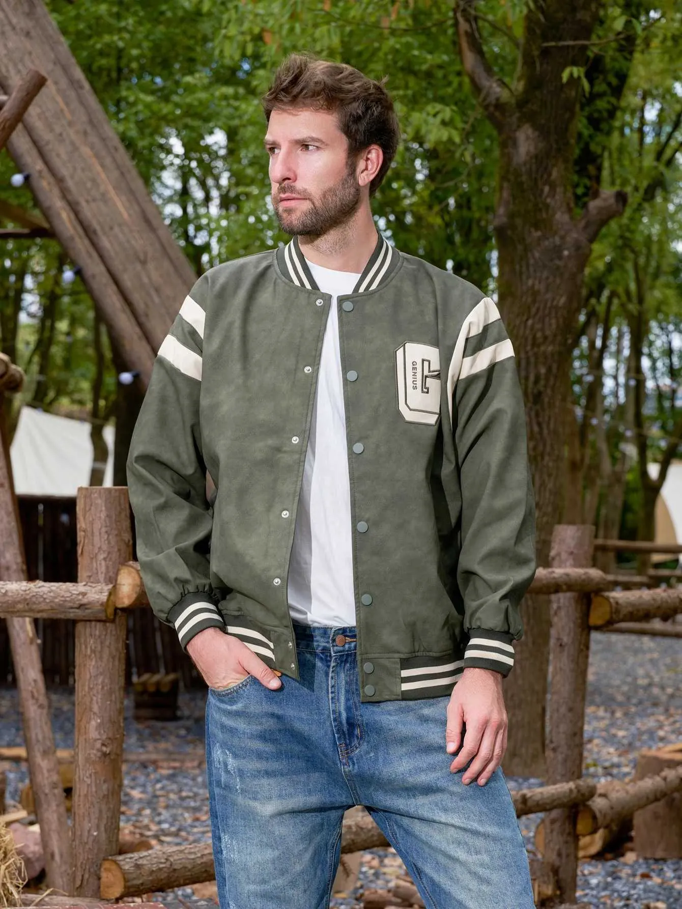 Save Big on Bulk Mens Varsity Bomber Jacket Men's Vintage Varsity Jacket  Classic Baseball Bomber Style, Embroidered Letter Design For Fall And  Winter