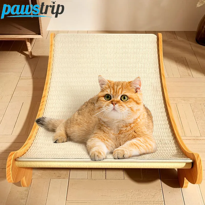 Natural wood cat scratcher hot sale