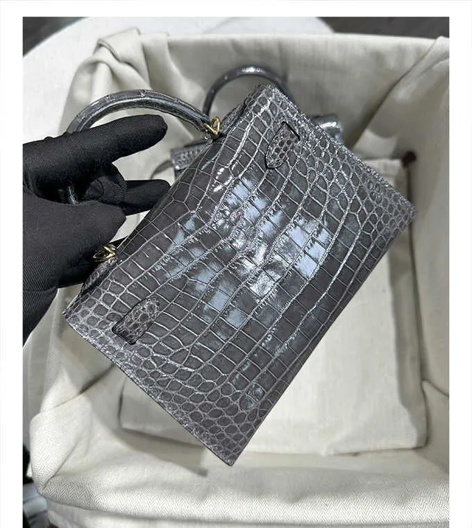 DHgate.com:Handmade Crocodile Leather Mini Square Bag - Wax