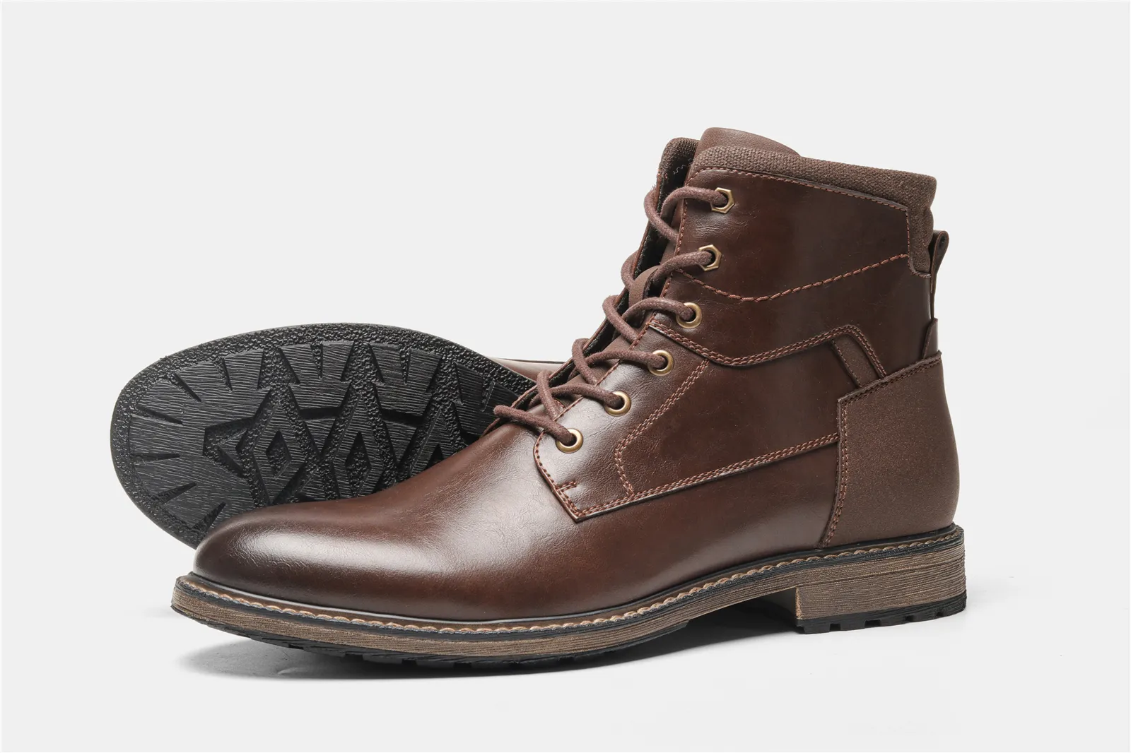 Modern City Boot Mens Brown Leather Ankle Boot Size 7.5 NIB Jazamé Men main image 2