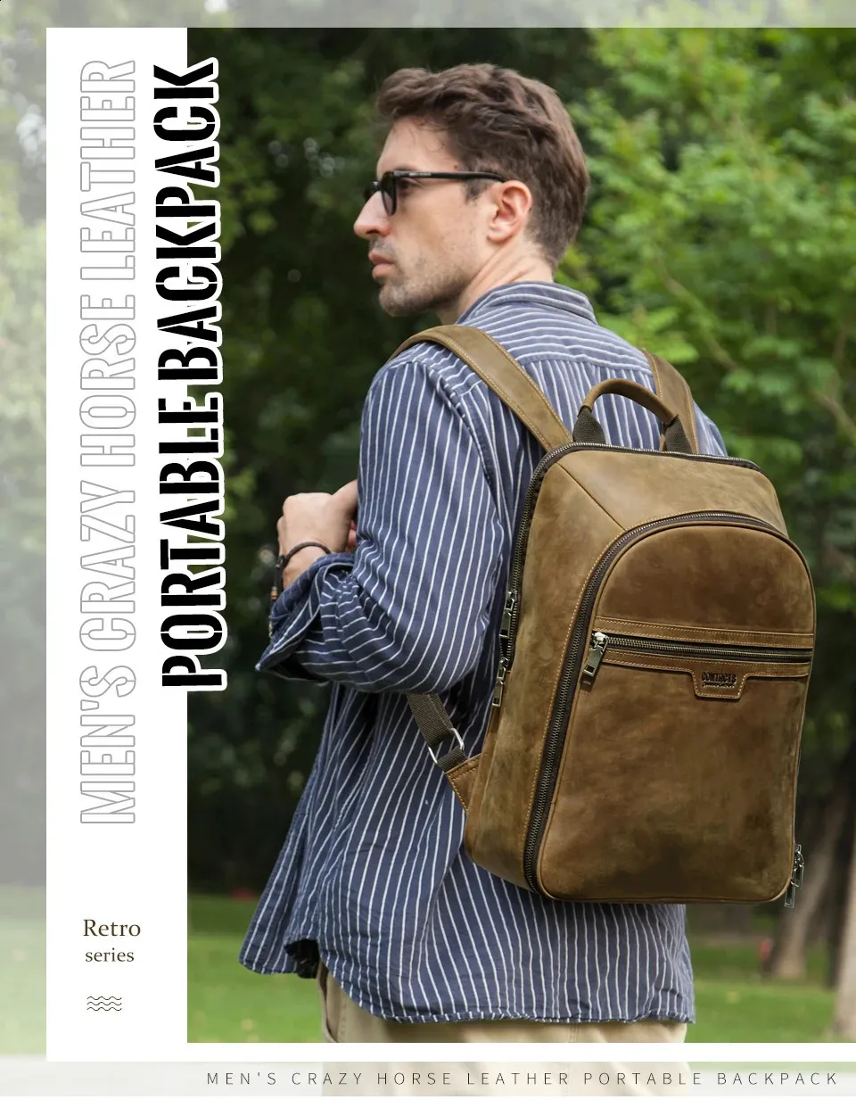 Borsa Da Petto In Vera Pelle Vintage Per Uomo – Zaino Monospalla Antifurto, Crossbody Multitasca Per Viaggi, Lavoro E Ciclismo, Colore Nero