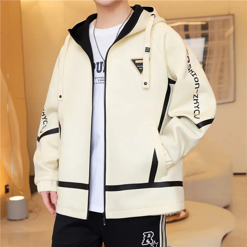 Spring Autumn Men's Hooded Jacket: Windproof Streetwear, Plus Size  Available! Shop Now!