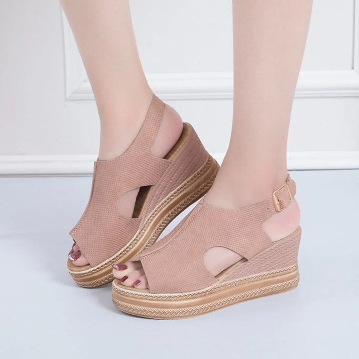 Women's Casual Comfort Wedge Heel Platform Sandals Summer Dress Footwear Free Shipping_voghion.com