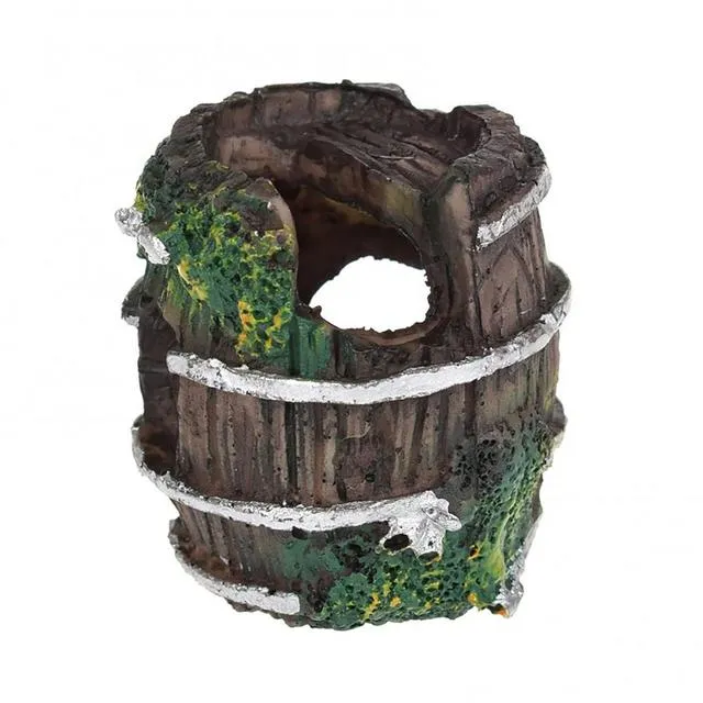 thumbnail image 2 of Resin Broken Barrel Aquarium Decorations, Aquatic Caves 2 of 12