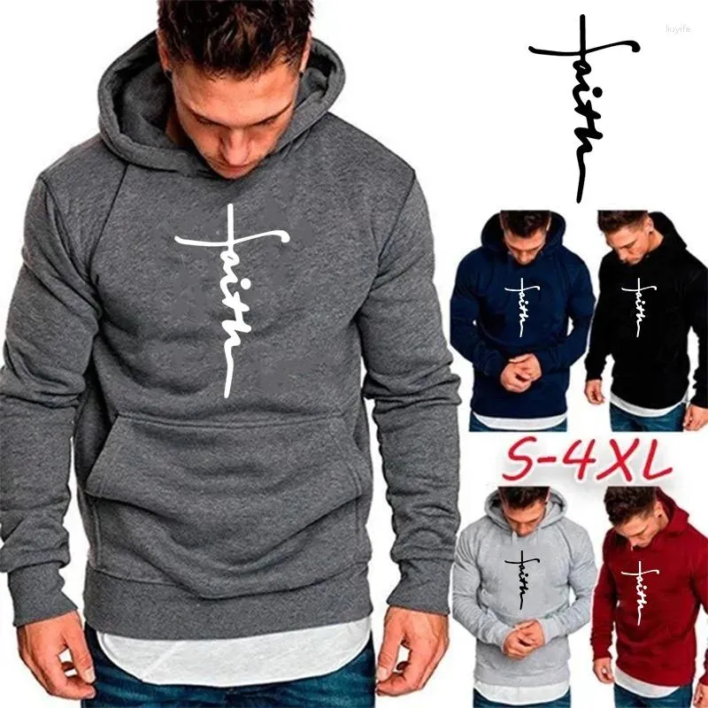 Faith Print Mens Long Sleeve Hoodie Loose Fit Casual Sporty And Rich Sweatshirt For Streetwear And Unisex Pullover From Liuyife 12.52 DHgate.Com
