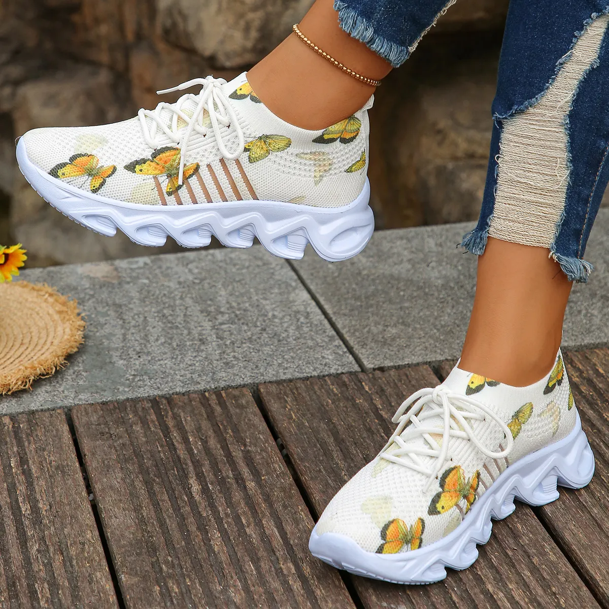 S butterfly garter tops ホワイト S S butterfly garter tops ホワイト S S butterfly garter tops