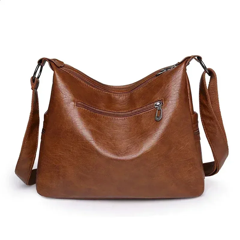 Handmade Genuine Buff Leather Crossbody Bag For Women - Small Shoulder Purse With Adjustable Strap - View #9