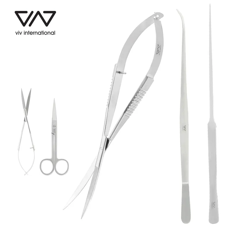 VIV Aquarium Cleaning Tool Set: Stainless Steel Tweezers, Scissors