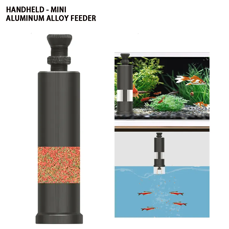 Aluminum Alloy Fish Tank Feeder with LCD Display, 3 Gears, and 50g ...