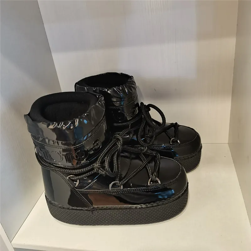 Botas Mujer 2022 Neue Schneestiefel Damen Winter Warme Schuhe Skifahren Space Boots Runde Zehen Plateau Knöchel Schneestiefel_voghion.com