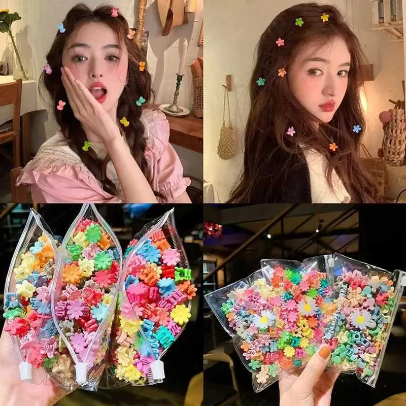 Hoyols Mini Small Hair Clip, Sparkle Clamp, Tiny Colourful Claw Clip - View #2