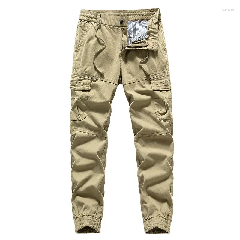 Mens Cargo Pants with Drawstring Waist - Casual, Multi