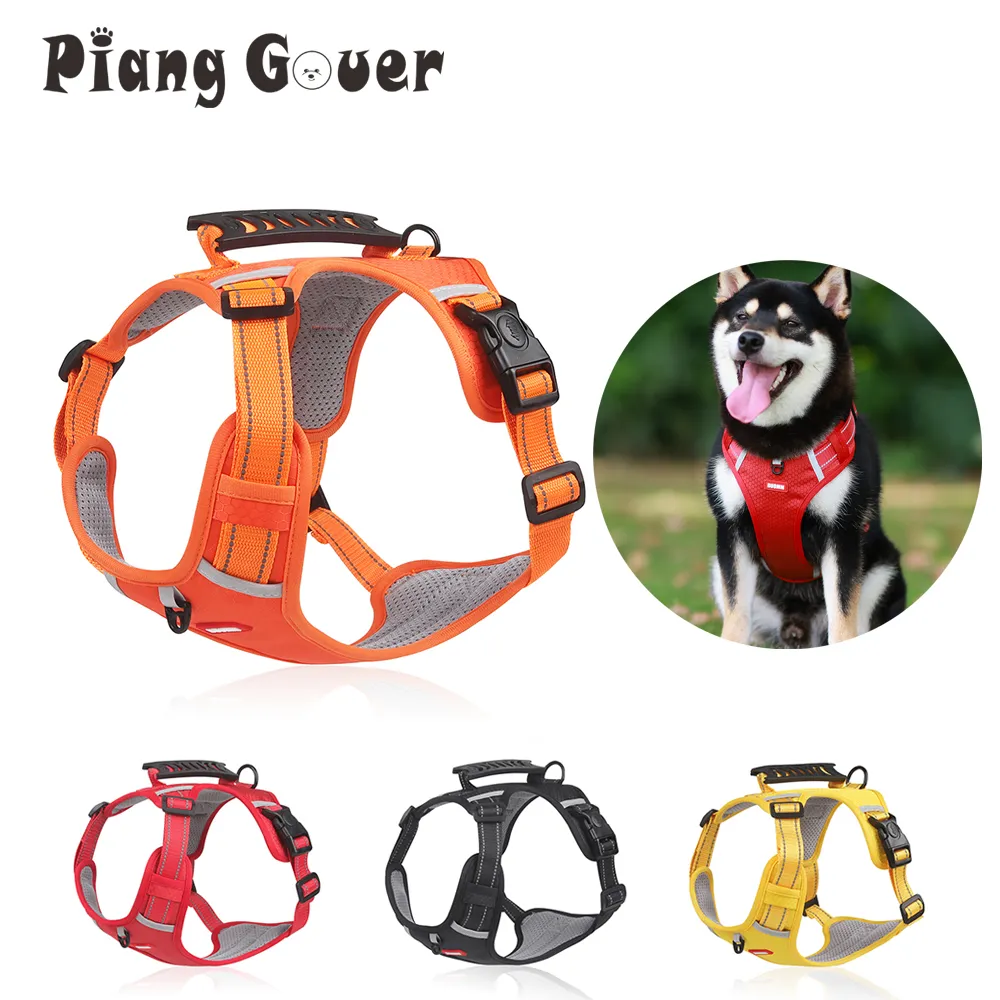 Upgraded ReflectiveDog Harness Vest with Sturdy Handle, No-Pull Pet Harness  for Small Medium Large Dogs, All Weather Mesh Comfort Puppy Vest Harness