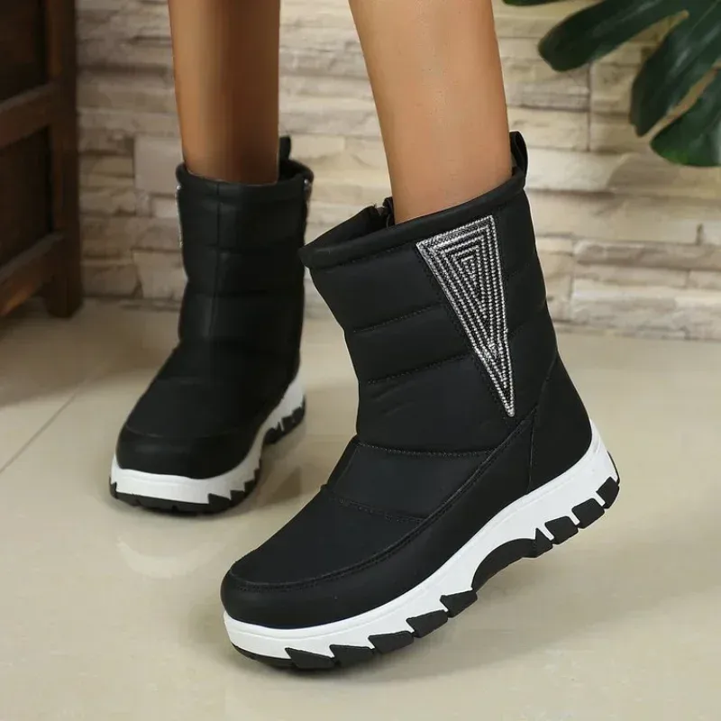 Warm Ankle Boots For Women Womens Waterproof Plush Snow Boots