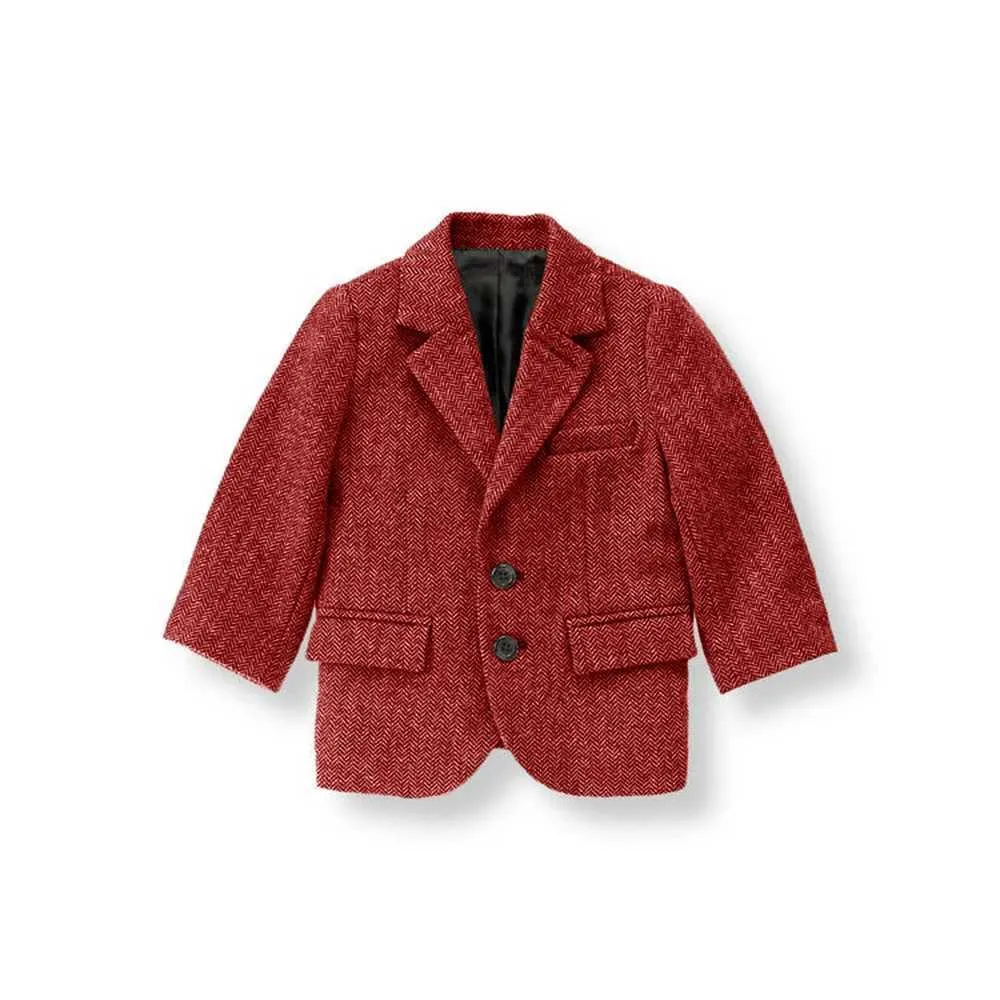Lycody Boys Blazer Coat Classic Jacket For TeenageWedding Retro Herringbone Casual 2 Button Jacket Formal Tweed Patterned Sport Coat