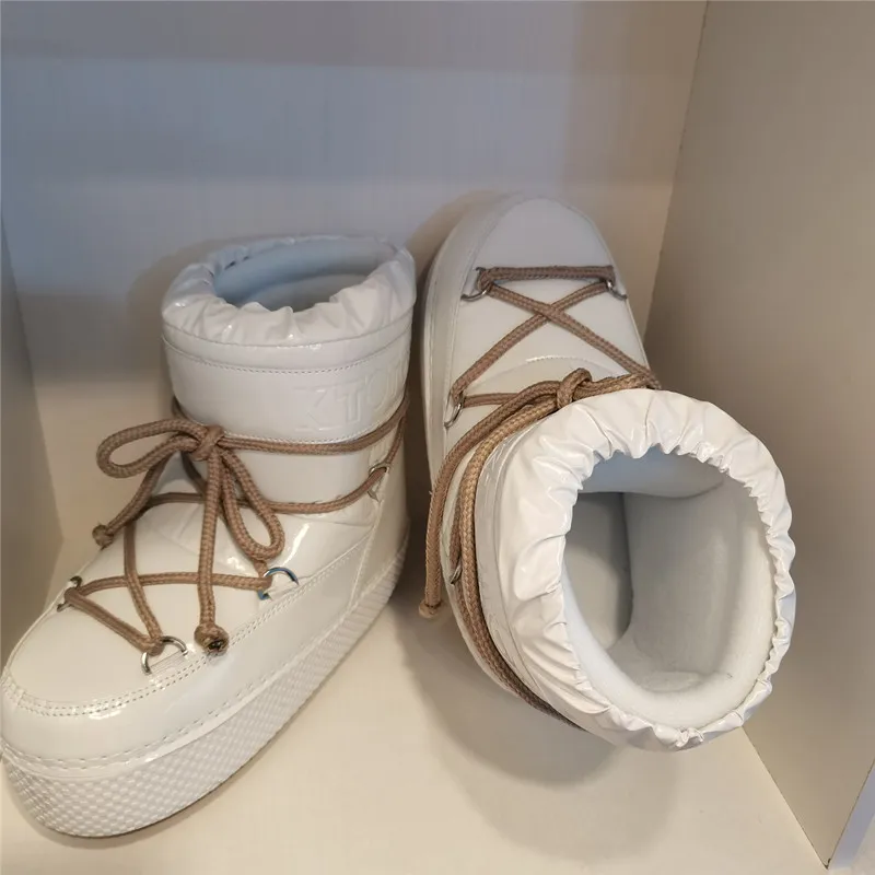 Botas Mujer 2022 Neue Schneestiefel Damen Winter Warme Schuhe Skifahren Space Boots Runde Zehen Plateau Knöchel Schneestiefel_voghion.com