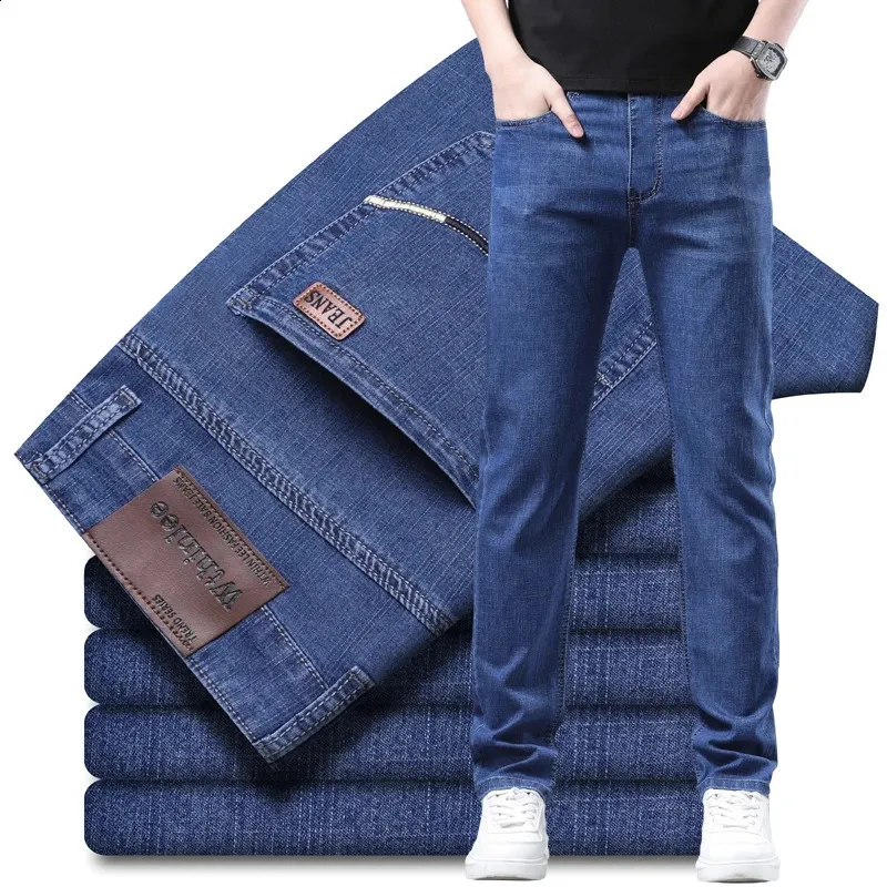 Lightweight Cotton Denim Trousers Spring/Autumn Mens Straight