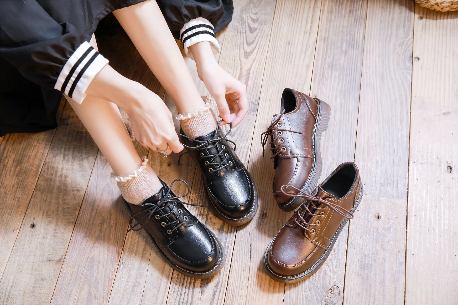 Retro Brown Leather loafers for women for Women - British