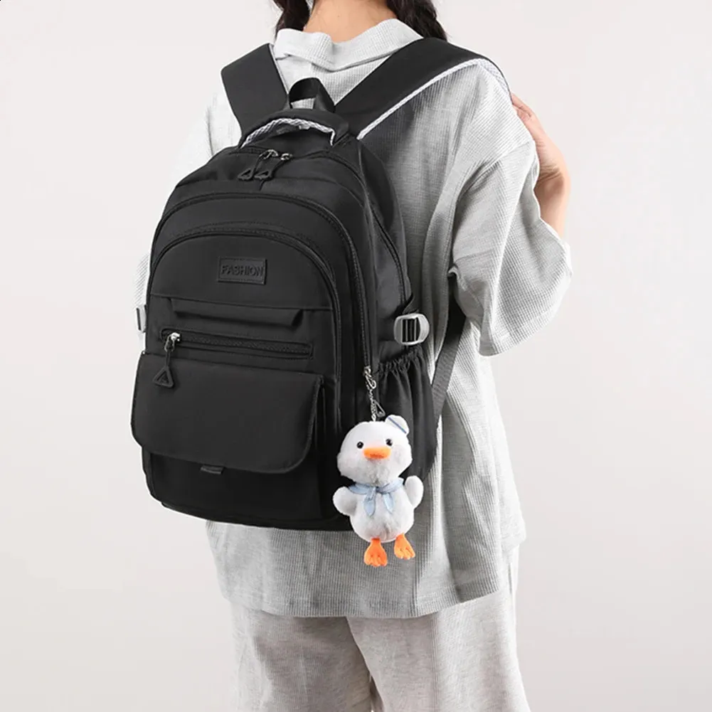 Cute Waterproof Backpack For School & Travel – Lightweight Laptop Daypack, Multiple Pockets, Black & More Colors
