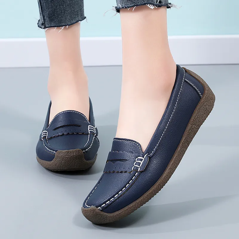 Bulk White Leather Slip On Moccasin Flats For Women Plus Size 44 Womens Casual Loafers Shoes With Ballet Nurse Design From Dh912152415 104.62 DHgate.Com