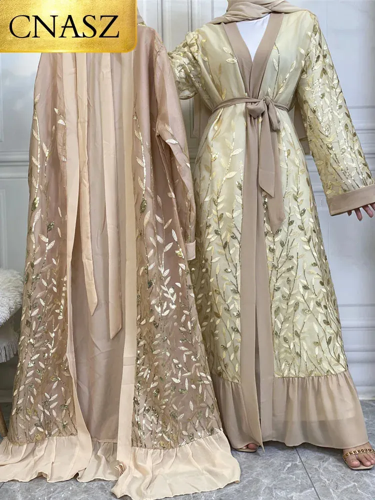 Robe Musulmane Homme Style Ethnique Avec Pantalon - Manches Longues Dorée - Tenue Confort