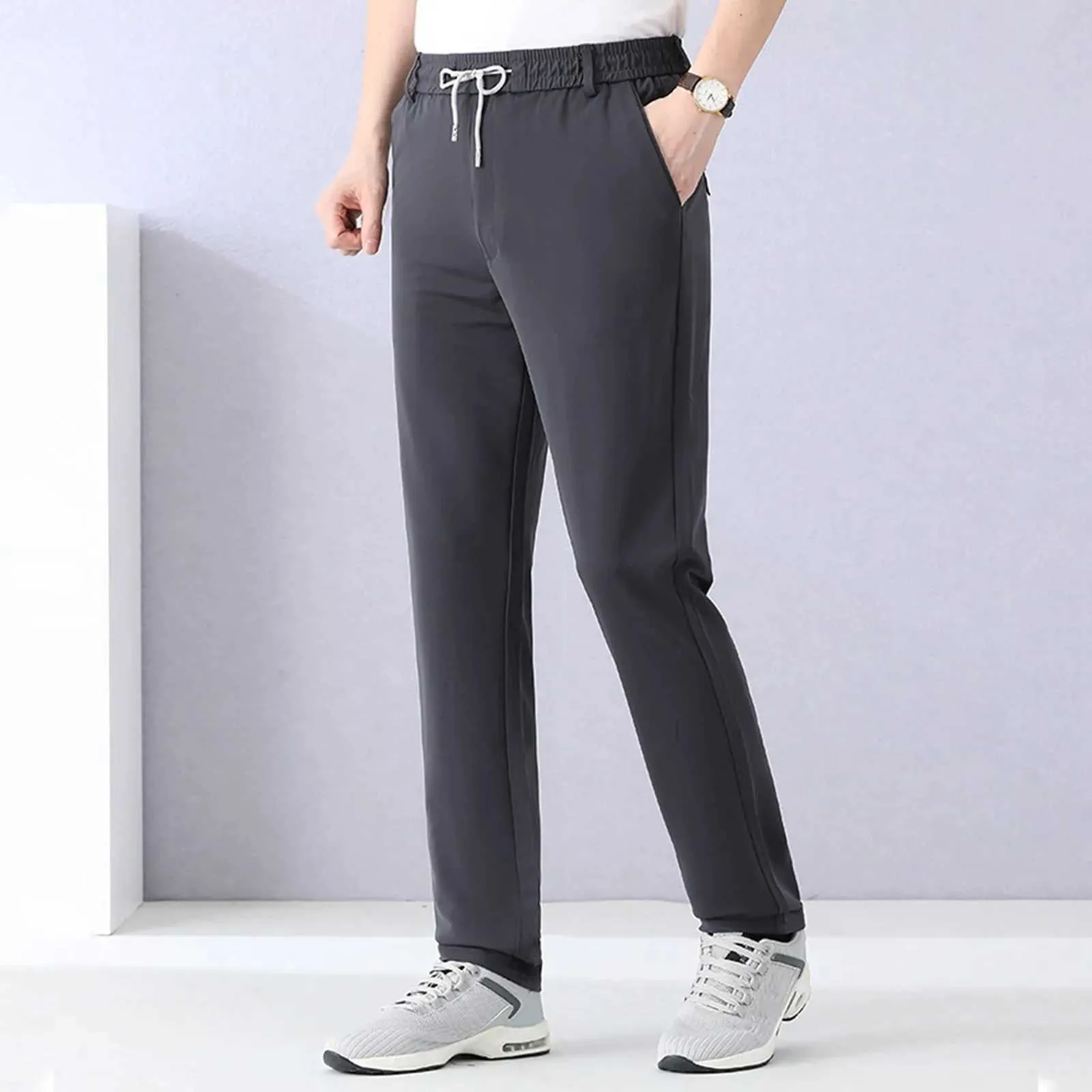 Casual Joggers Formales Ice Silk Comfort: Men's Casual Jogger