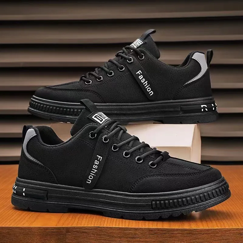 Bulk Mens Zipper Shoes: Retro Leather Fashion Sneakers For  display picture 1