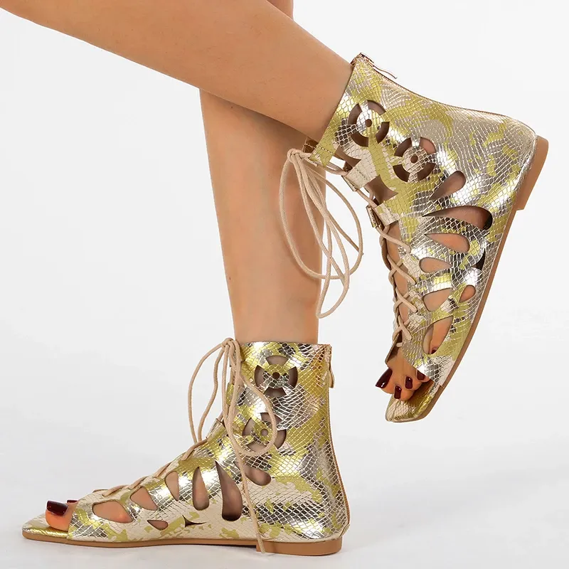 DHgate.com:Lace-Up Peep Toe Booties: Summer Style Womens