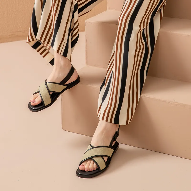 Army green flat sandals clearance