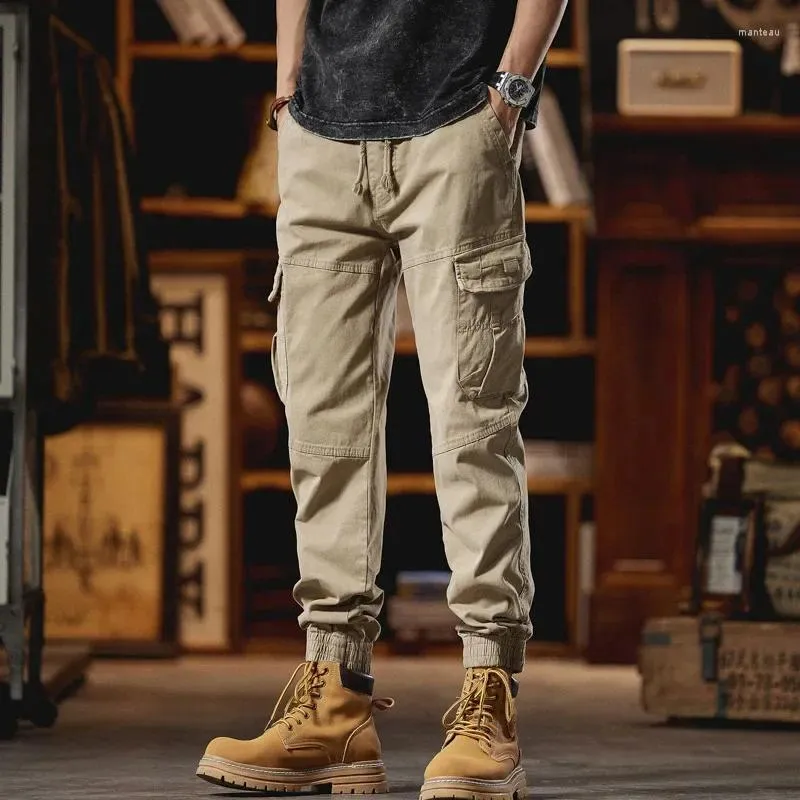 Mens Cargo Pants with Drawstring Waist - Casual, Multi