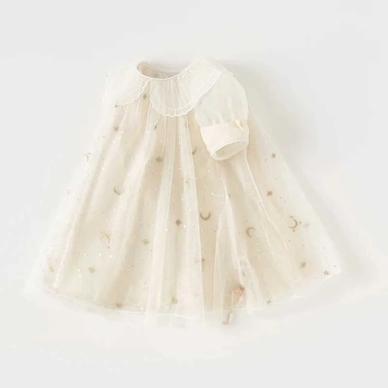dave bella baby party dress Dave Bella Girls Baby Princess Dress Summer Sweet Shell Embroidery Kids Mesh Elegant Dress Party