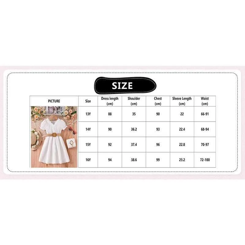 White lace V-neck short-sleeved summer girls dress for 13-16 years old with  comfortable waistband from Dhgate Girl's Dresses - price 16.88