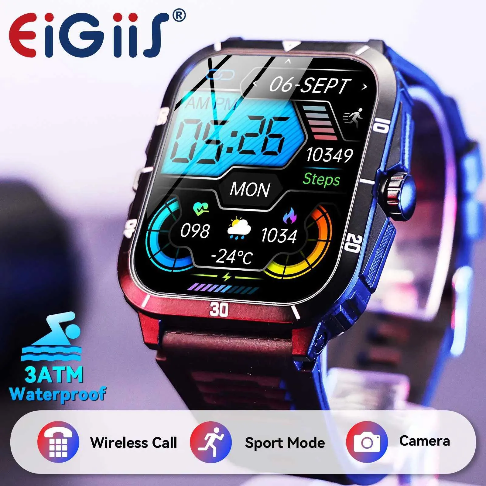 Waterproof Smart Watch: Rugged Military Style Smartwatch With
