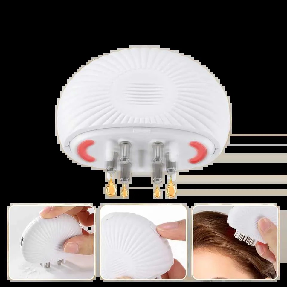 Electric Scalp Massager Comb - Rechargeable Vibration Hair Brush, Liquid  Serum Applicator for Hair Growth, Scalp Circulation Massage, LED Therapy