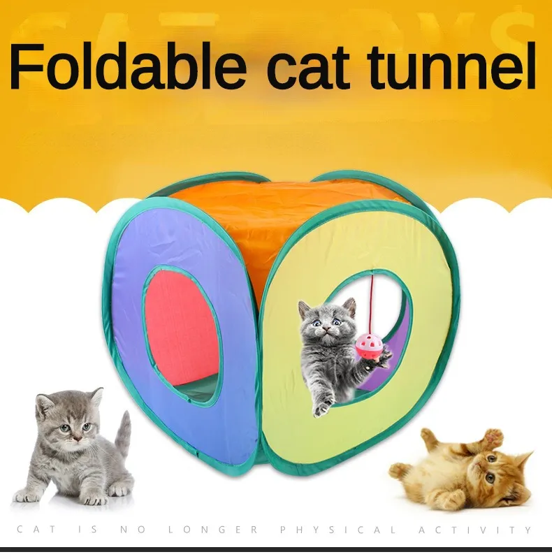 Cat Tent Interactive Cat Toys: Foldable Cube Kitten Play House