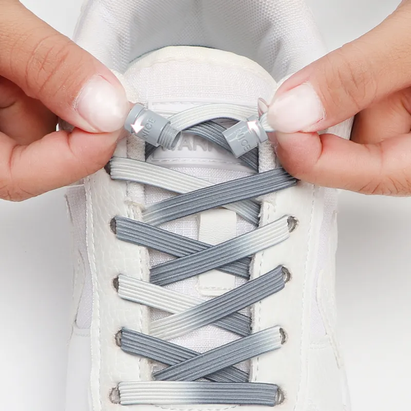 Curated visual reference: Fresh Look at No Tie Shoelaces Colorful Elastic Laces With Capsule Lock Flat